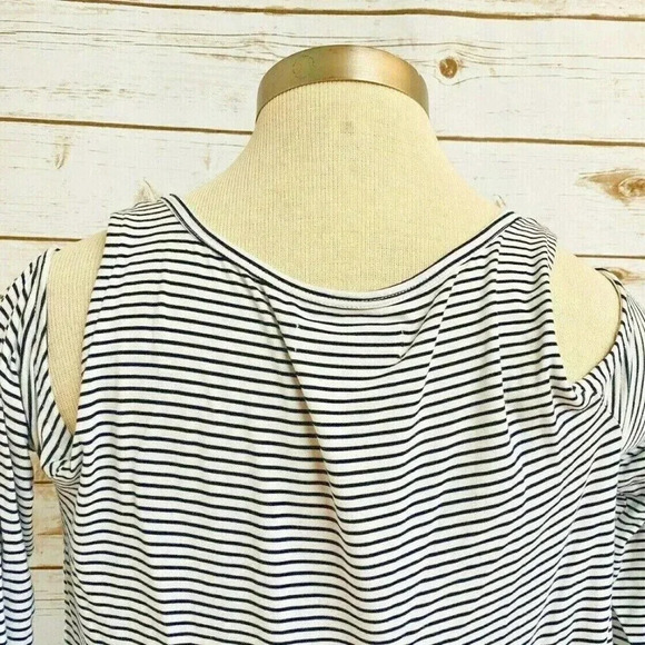ABERCROMBIE & FITCH Women Long Sleeve Pull Over Cold Shoulder Striped Top Sz XS - Picture 9 of 12